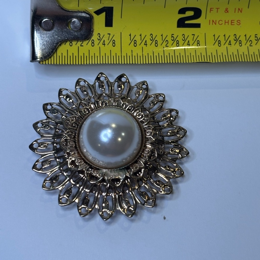 Vintage Silver and Pearl Brooch